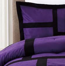 Give your master suite an instant makeover with this faux suede comforter set in plush purple color. 7 Piece Patchwork Purple Black Micro Suede Comforter Set King Size Walmart Com Walmart Com