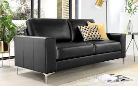 Hs morden style 2pc upholstered sofa and loveseat set black pu leather couch living room home office furniture. Baltimore Black Leather 3 Seater Sofa Furniture And Choice