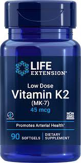 What is the daily dose of vitamin k? Low Dose Vitamin K2 45 Mcg 90 Softgels Life Extension