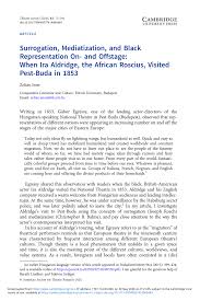 Check spelling or type a new query. Pdf Surrogation Mediatization And Black Representation On And Offstage When Ira Aldridge The African Roscius Visited Pest Buda In 1853
