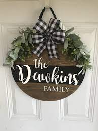 Maybe you would like to learn more about one of these? Personalized Wood Door Hanger Welcome Sign Last Name Sign Round Wood Door Hanger Front Door Door Signs Diy Door Hangers Diy Wooden Door Signs