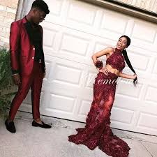 2 Piece Prom Dresses For Black Girls Black Girls Halter High Neck 2 Two Pieces Prom Dress Mermaid Long African Women Formal Pageant Dress 2018 Beaded Lace Appliques Court Train Cute Prom Dresses Prom Outfits Mermaid Prom Dresses