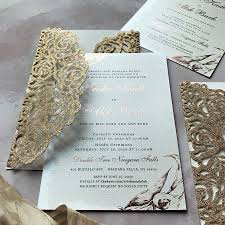 Beautiful Rose Gold Glitter Sleeve With Rose Gold Foil Wedding Invitation Who Doesn T Love A Little Wedding Blin