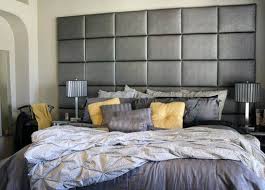 See more ideas about wall mounted headboards, interior design, bedroom decor. Headboard Wall Of Gray Faux Leather Panels Luxury Headboard Headboard Wall Upholstered Headboard