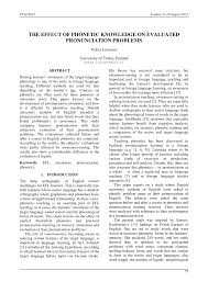 This means a classification of all the sounds produced in every language spoken on earth. Pdf The Effect Of Phonetic Knowledge On Evaluated Pronunciation Problems