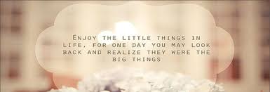 Enjoy The Little Things In Life For One Day You Ll Look Back And Realize They Were The Big Things Up Pin By Jody Miller On Favorite Quotes Facebook Cover Special Quotes Fb Cover Photos