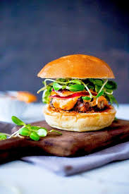 Grilled Juicy Harissa Burger With Harissa Aioli Arugula Pickled Onions On Brioche Bun Www Feastingathome Com Recipes Beef Recipes Grilling Recipes