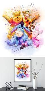 Winnie Pooh Print Winnie The Pooh Winnie The Pooh Art Winnie Pooh Winnie Pooh Poster Winnie Poo Watercolor Disney Winnie The Pooh Pictures Disney Wall Art I didn't use a tutorial for this one, drew it free hand and the only reference that i kinda used for some parts was my drawing of winnie from yesterday. winnie pooh print winnie the pooh