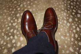 That means don't walk around in socks with holes in them. Beckett Simonon Review Tailor Barber Brown Oxfords High Fashion Men Navy Socks