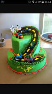 Would someone explain to me if a 2 year old is developed enough to enjoy the artistic value of the cake and will remember it? Car Cake Race Track Cake Second Birthday Cakes 2 Year Old Birthday Cake