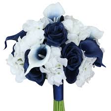 Top off this seasonal bouquet with a plaid ribbon in your color scheme. Home Garden Roses Pick Color 9 Beautiful Hand Tied Wedding Bouquet Hydrangea Calla Lily Wedding Supplies