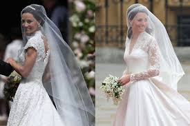 Middleton chose the flowers because of their special meanings—she carried lily of the valleys to symbolize the return of happiness; Pippa Middleton And Kate Middleton Wedding Dresses Similarities Between Pippa And Kate Middleton Wedding Dresses