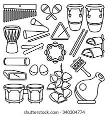 List contains items like the ashiko and the triangle. Percussion Instruments Vector Drawing Set Latin Stock Vector Royalty Free 340304774