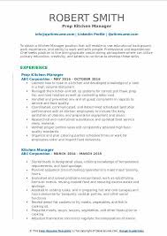 Keeping the materials in order and the foods in the proper places. Kitchen Manager Resume Samples Qwikresume