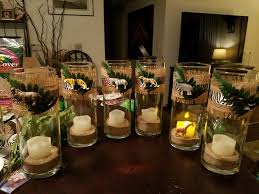 To create an immediate natural vibe, consider decorating with lush jungle leaves in an array of vibrant shades of green. Safari Theme Centerpieces Baby Shower Online