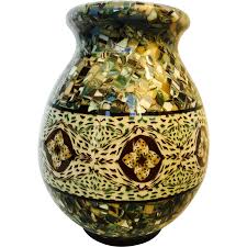 Jean Gerbino Vallauris Mosaic Pottery Vase Pottery Vase Ceramic Sculpture Pottery