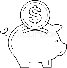 Teach children the importance of saving with this pretend money box. Piggy Bank For Money Save Vector Line Stock Vector Colourbox