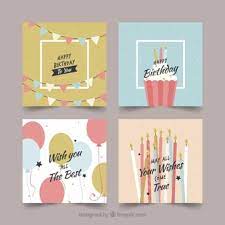 Create a blank birthday card. Free Vector Birthday Cards Collection