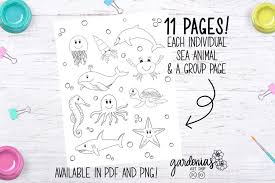 There are tons of great resources for free printable color pages online. Sea Animals Coloring Pages Ocean Life Digital Coloring 518366 Svgs Design Bundles