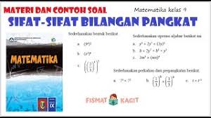 Soal 1 dapatkan hasil dari operasi perpangkatan berikut ini. Materi Dan Contoh Soal Sifat Sifat Bilangan Berpangkat Matematika Kelas 9 Youtube