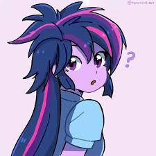 Human twilight's design differs slightly from her pony counterpart in that she wears thick black glasses, her hair is tied up into a bun, and the pink highlight in her hair is wider than the pink highlight in pony twilight's mane. Twilight Sparkle Fan On Twitter Equiestriagirls Raibowrocks Humana Human Mlpfim Mlp Mylittlepony Twilightsparkle Twilight Sparkle Mylitt Http T Co Gsy9kuaapm