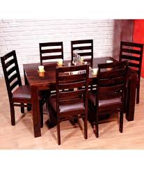 Atlanta high gloss chrome dining table set and 6 faux leather chairs seat. Tadashi Dining Set 6 Chair Table Solid Sheesham Wood Perfect Japanese Furniture At Home