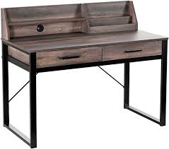 Amazon Com Homecho Writing Computer Desk Wooden Desktop Study Table Vintage Laptop Standing Desk Wit In 2020 Writing Desk With Drawers Wooden Writing Desk Study Table