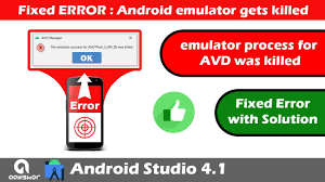 Fixed Error Emulator Was Killed Android Studio The Emulator Process For Avd Was Killed Iphone Wired