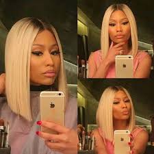 Black And Blonde Bob Weave Synthetic Hair Short Straight Blonde Bob Wig Ombre Lace Front Hand Tied Beyonce Glueless Synthetic Hair Blonde Wig Wig Hairstyles Hair Styles Weave Hairstyles