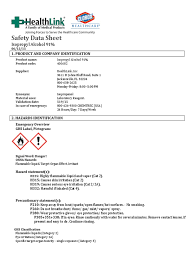 Clip the hair covering the injection site if necessary and/or wipe with alcohol to facilitate better visualization of the vessel. Isopropyl Alcohol Solution 91 400682 Hlk Sds Toxicity Safety