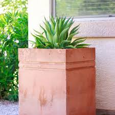 Shallow container for mixing concrete. Stylish Diy Concrete Planters