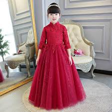 Model baju anak perempuan umumnya memiliki model yang beragam dan ditentukan juga dari usianya. Red Kid Ball Gown Children Satin Wedding Cheongsam Girl Princess Chinese Traditional Dress Birthday Party Dresses Qipao Chipao Cheongsams Aliexpress