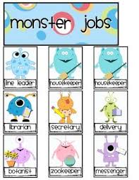 Monster Job Chart Pieces Monster Theme Classroom Job Chart Job Cards