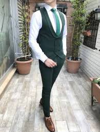 Terziademaltun Italyan Stil Erkek Ceket Yelek Pantolon Yesil Takim Elbise T3523 1 Takim Elbise Blazer Ceket Elbise