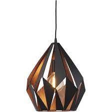 eglo hanglamp carlton zwart 60w koperen verlichting hanglamp huis verlichting