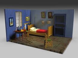 Next to the door on the right there is a towel on a peg. 3d Model Bedroom In Arles Vincent Van Gogh Cgtrader