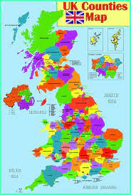 The united kingdom, comprising of northern ireland and the great britain, is a country that is lies in europe. Laminated Educational Wall Poster Uk Counties Map Gb Great Britain Counties Poster Amazon De Stationery Office Supplies