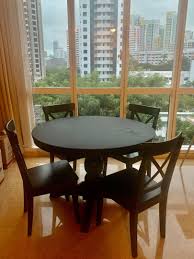 Black bar & pub tables : Black Round Dining Table Set With 4 Chairs Furniture Tables Chairs On Carousell