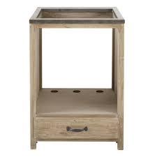 Meuble bas de salle de bains 30cm prim 1 porte 1 tiroir is available for purchase in increments of 1. Meuble Bas De Cuisine Pour Four 1 Tiroir En Pin Recycle Grise Greta Maisons Du Monde