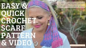 Natalie Head Scarf Pattern Post Stitches Picots and Chain Fringe Easy  Beginner Pattern Quick Gift