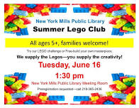 Summer Lego Club at the New York Mills Public Library