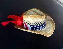 American Flag Bandana With Bow Cowgirl Hat Etsy American Flag Bandana Cowgirl Hats Cowgirl