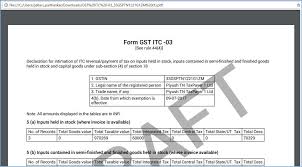 After select the gst process parameter, click on apply. Filing Of Form Gst Itc 03 Gst Offline Tool Indiafilings