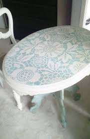 Skylar S Lace Floral Stencil Furniture Makeover Stenciled Table Stencil Table Top