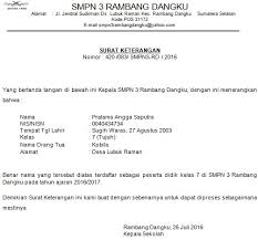 Contoh Surat Keterangan Siswa Aktif Sekolah