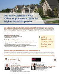 Academy Now Offers High Balance Arms For Higher Priced Properties Adjustable Rate Mortgage Best Mortgage Rates Today Mortgage Assistance