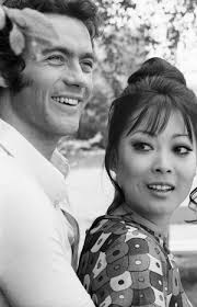 Image of James Coburn actor with girlfriend Lesley Alexander, August 1983  (b/w