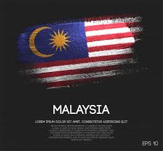 Malaysia Flag Made Of Glitter Sparkle Brush Paint Malaysia Flag Flag Malaysia