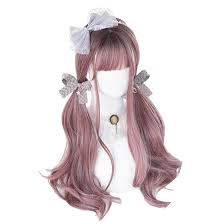 ウィッグ グラデーション ブラウンピンク