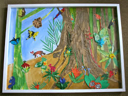1st Grade Rainforest Collage Class Art Projects Art Classroom Art Lessons